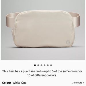 NWT Lululemon Everywhere Belt Bag - White Opal